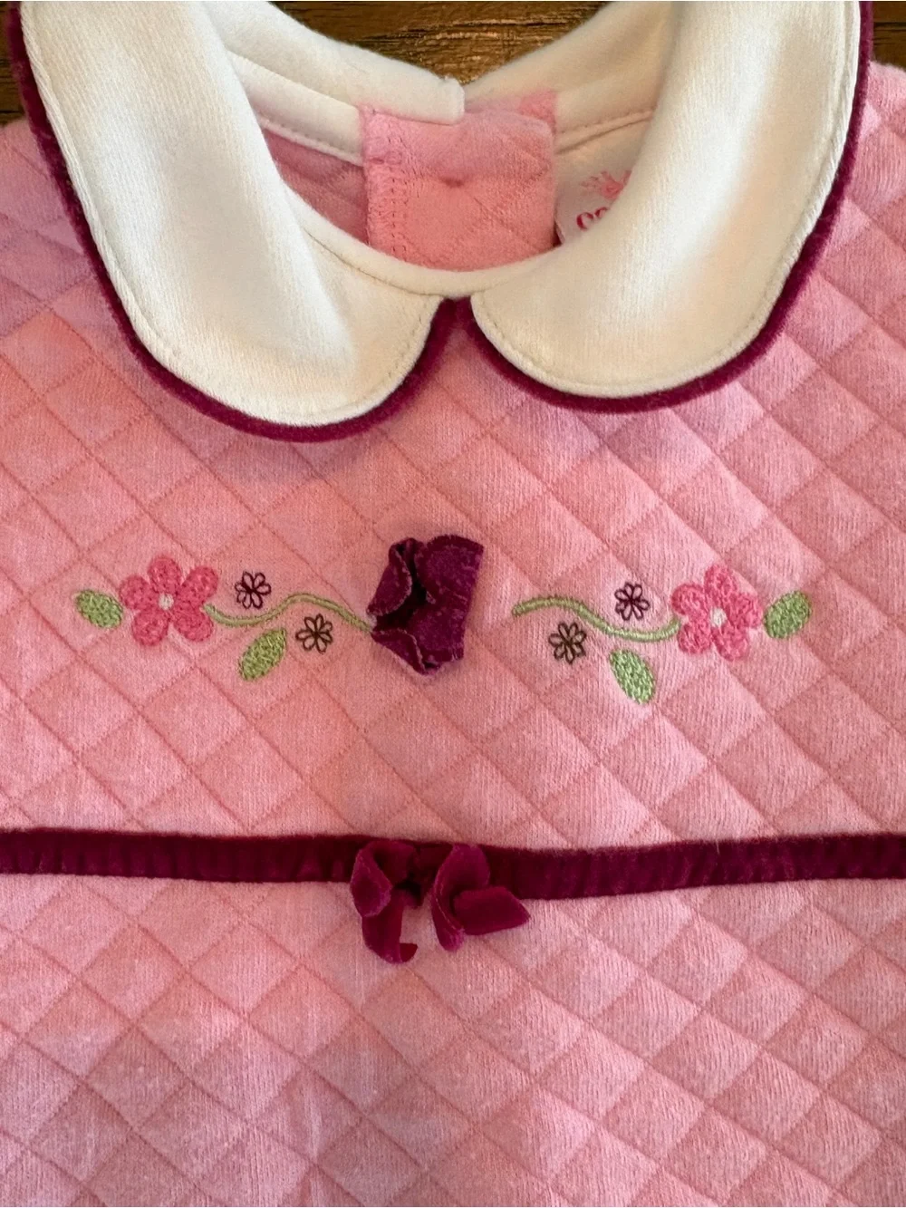 Vintage Carter's Pink and White Quilted Baby Dress